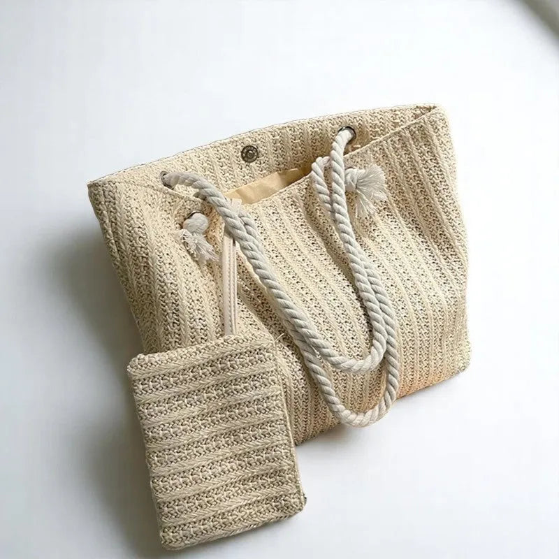 Bolso Tote de Paja para Playa