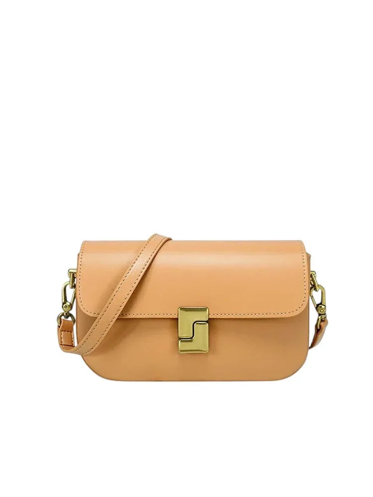 Bolso Tote y Bandolera de Cuero en Color Durazno