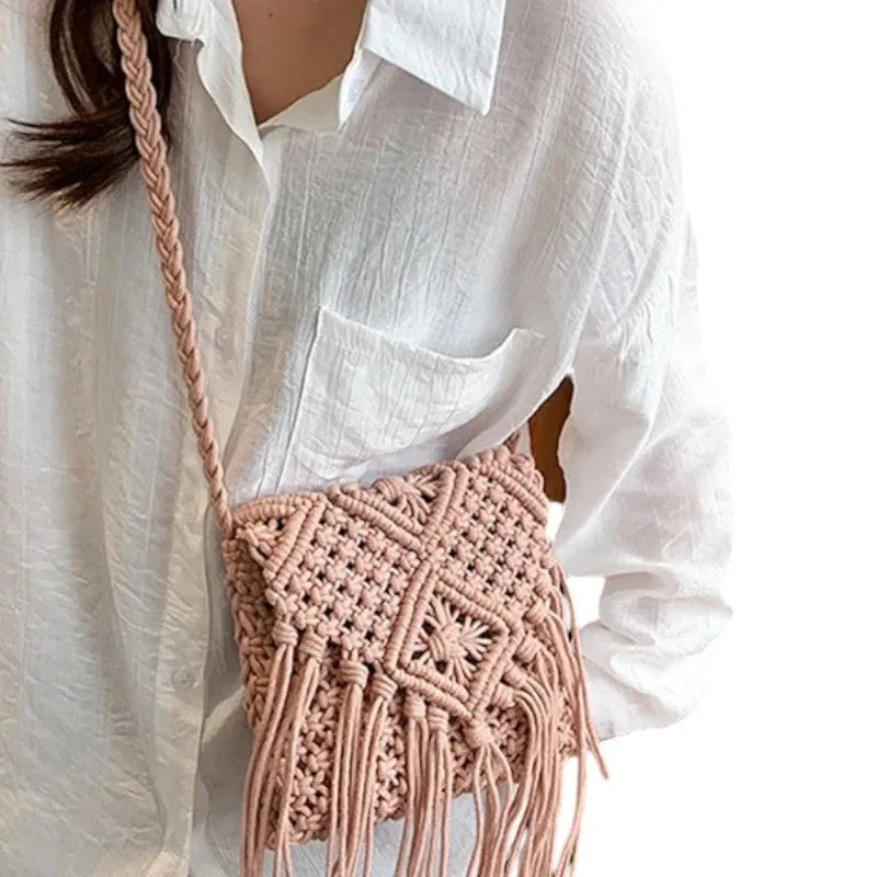 Bolso bandolera de algodón tejido – Color y estilo vibrante para tu día a día