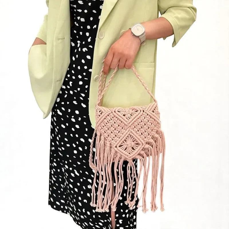 Bolso bandolera de algodón tejido – Color y estilo vibrante para tu día a día