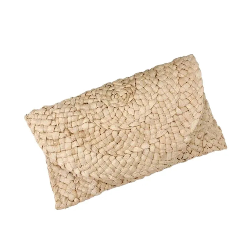 Bolso de Paja Flap de Mano Natural