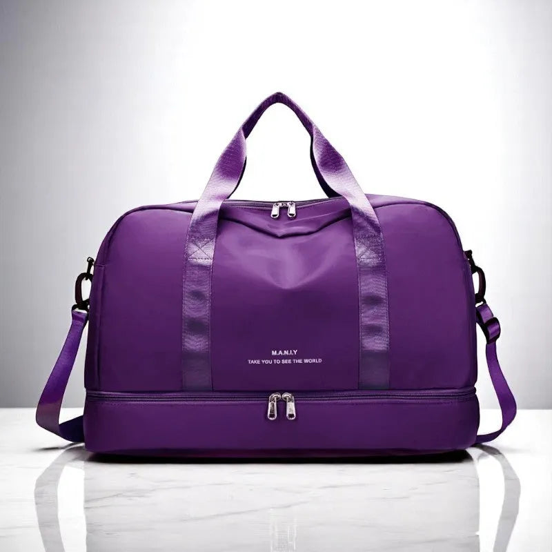Bolso de Viaje Lila de Nylon para Mujer – Elegancia y Comodidad