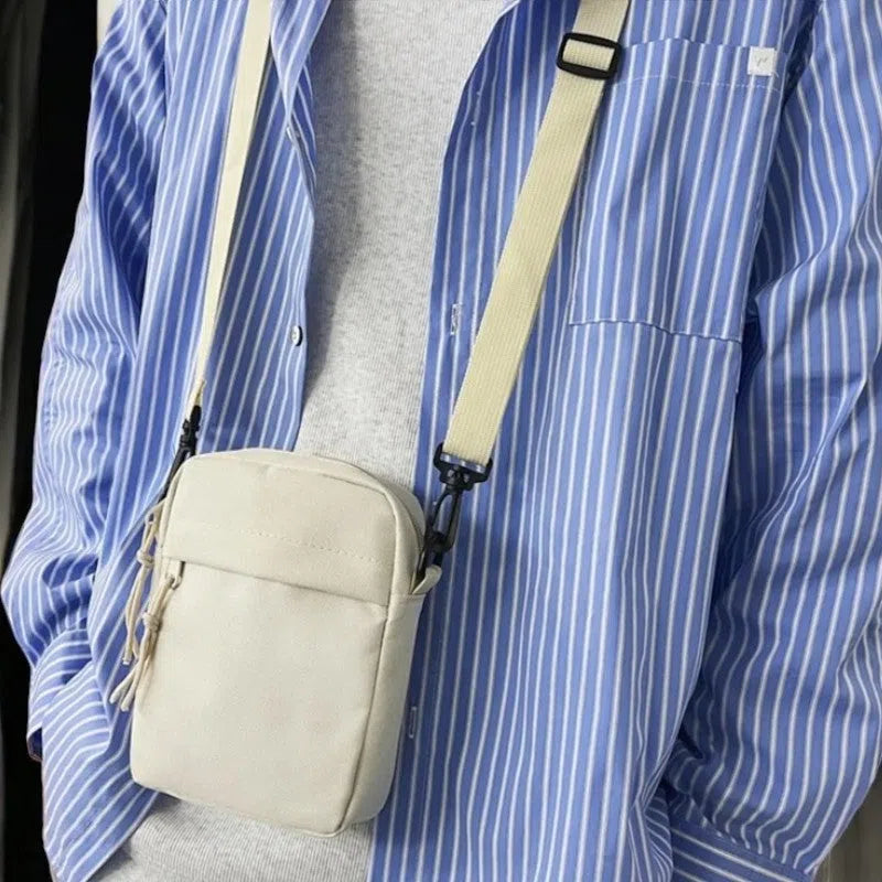 Bolso para Móvil de Lona Blanco Cruzado