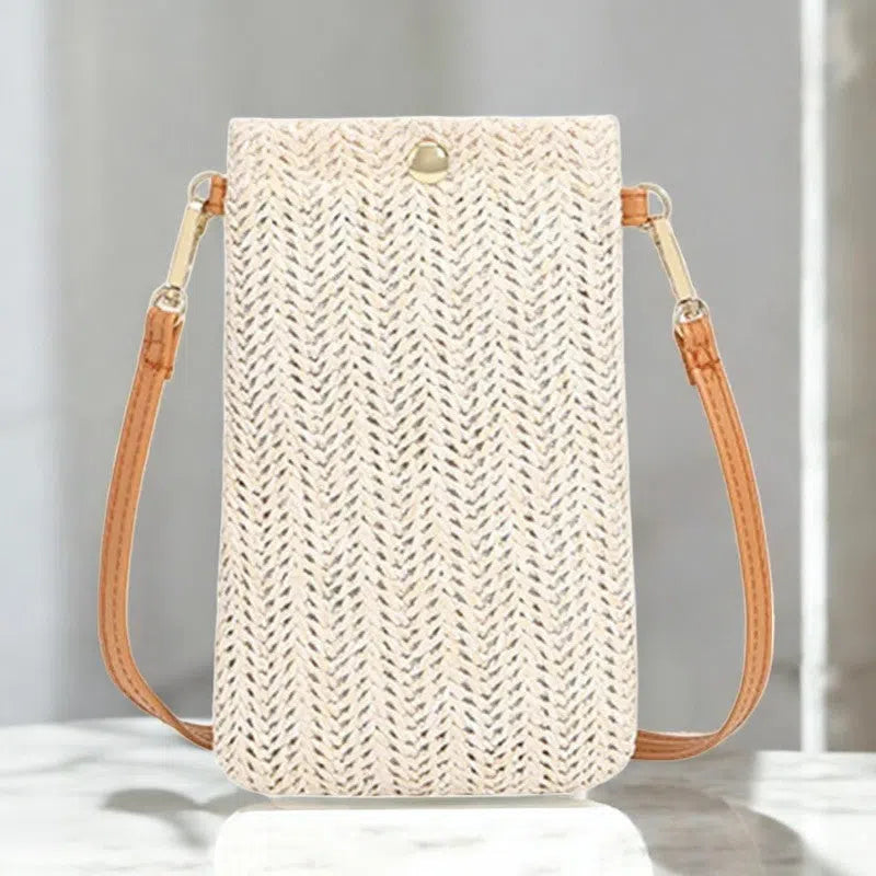 Bolso para Móvil de Rafia con Broche