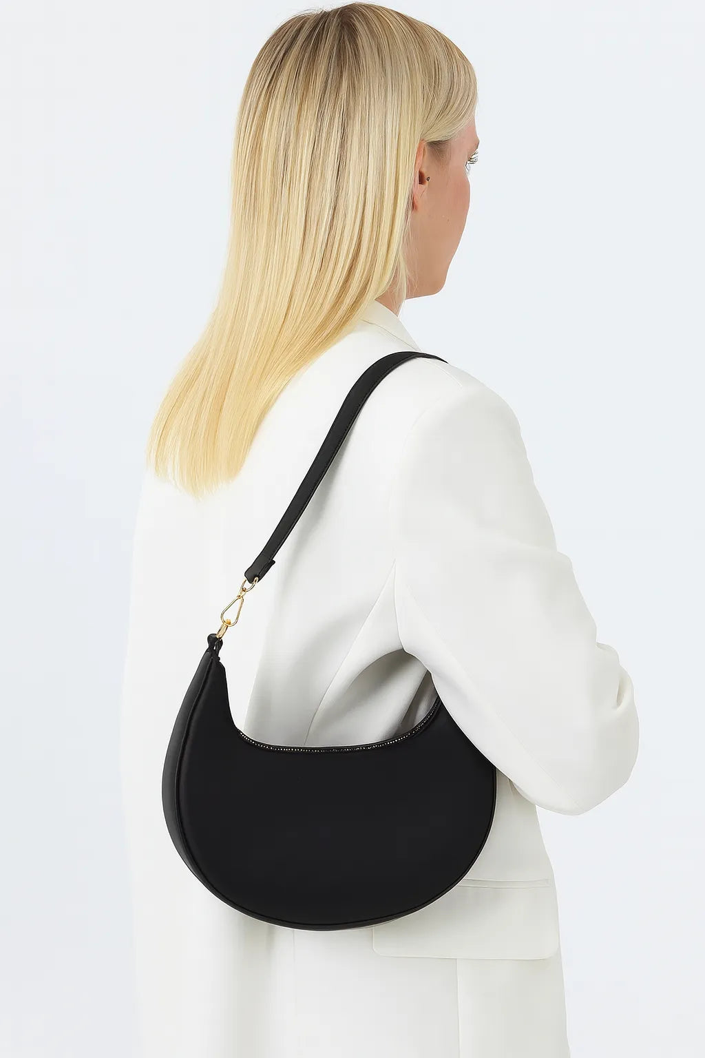 Bolso Tote Media Luna de PU Suave