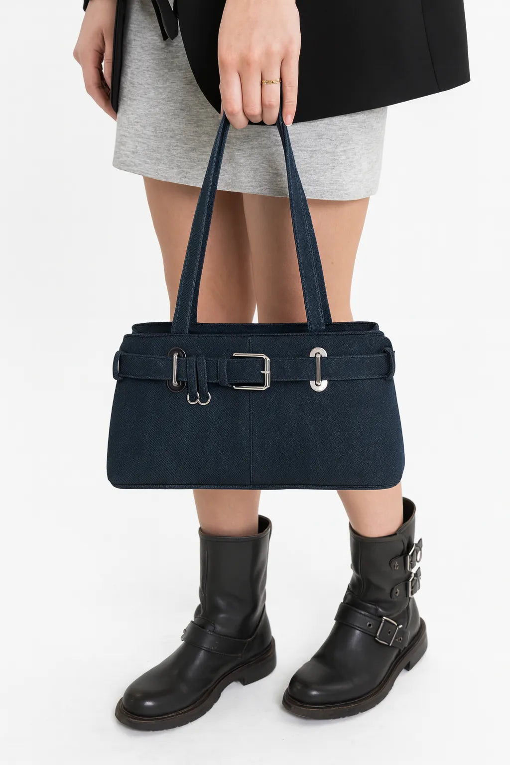 Bolso Tote de Mezclilla con Diseño de Cinturón