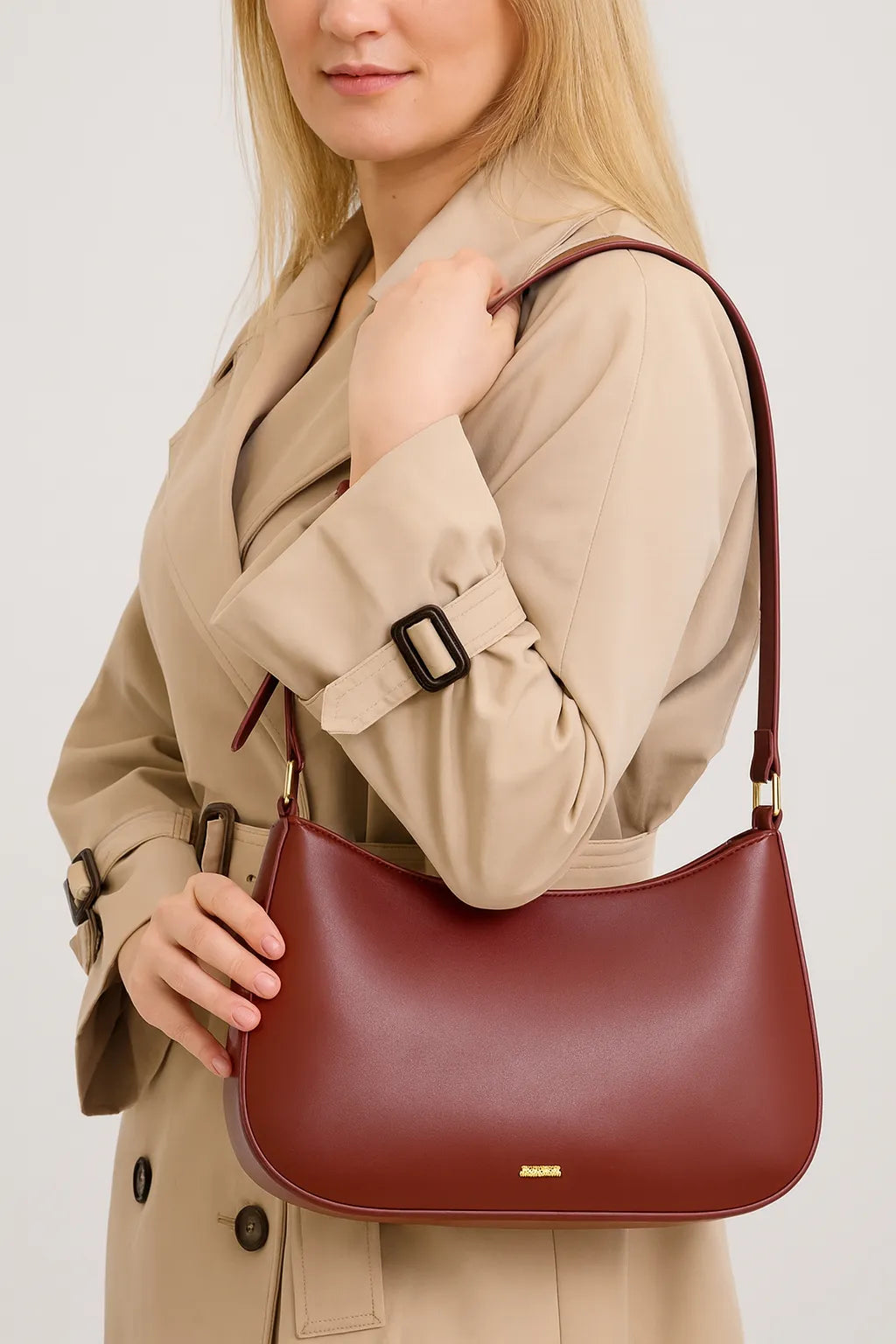 Bolso Bandolera Rojo Tipo Caja en PU