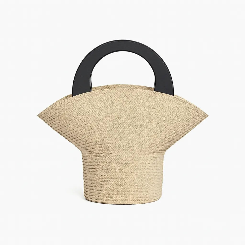 Bolso de Rafia con Diseño de Sombrero – Artesanal, Chic y Perfecto para Verano