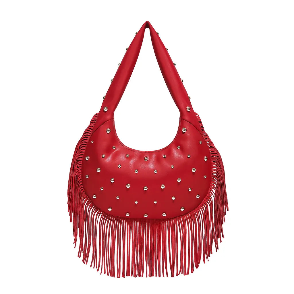 Bolso Half Moon Rojo de PU – Elegancia y Estilo Atemporal