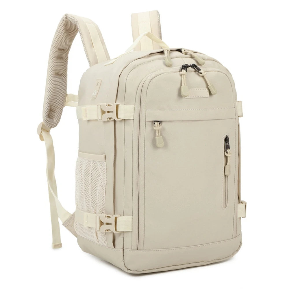20L Beige Cabin Travel Backpack – Functional Elegance and Maximum Comfort