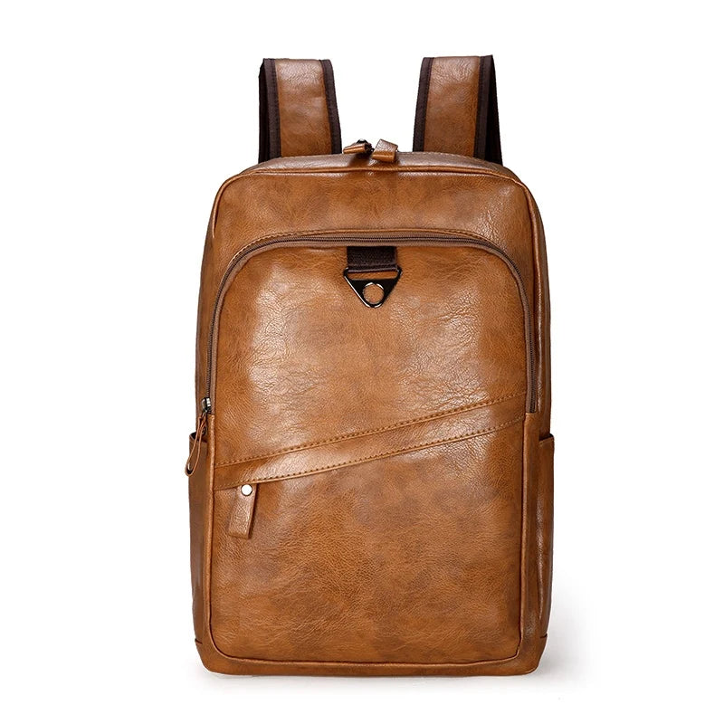 Preppy PU Leather Backpack – Casual Elegance and Everyday Functionality