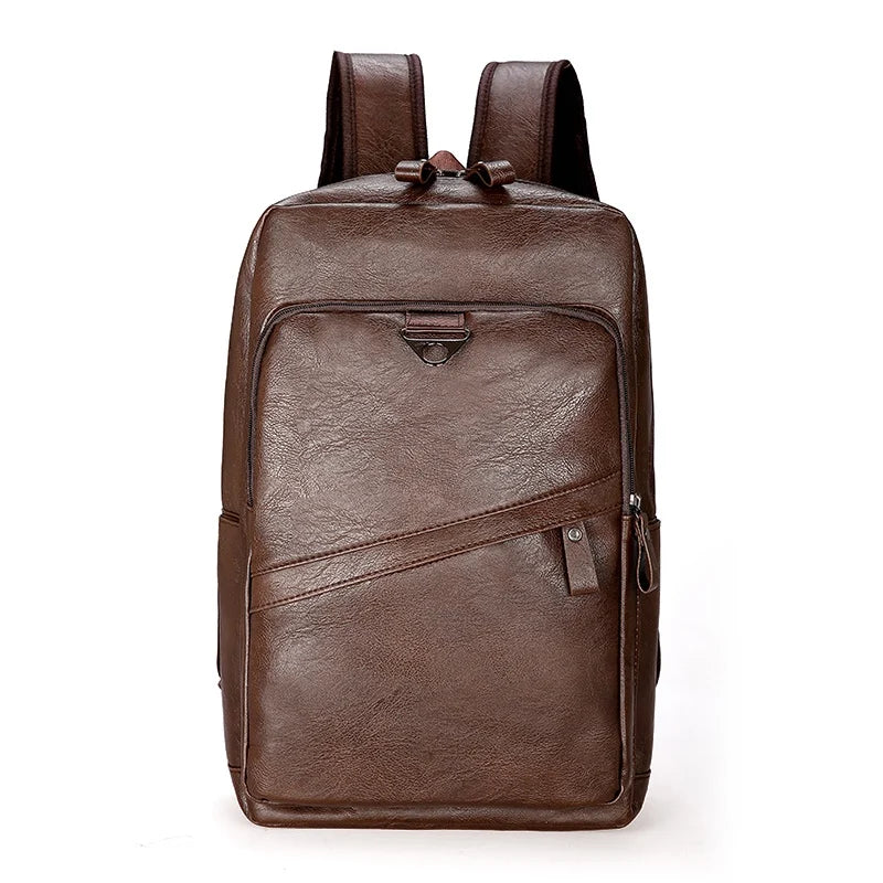 Preppy PU Leather Backpack – Casual Elegance and Everyday Functionality