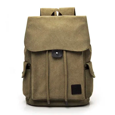 Large Capacity Preppy Canvas Backpack – Casual Style and Everyday Functionality