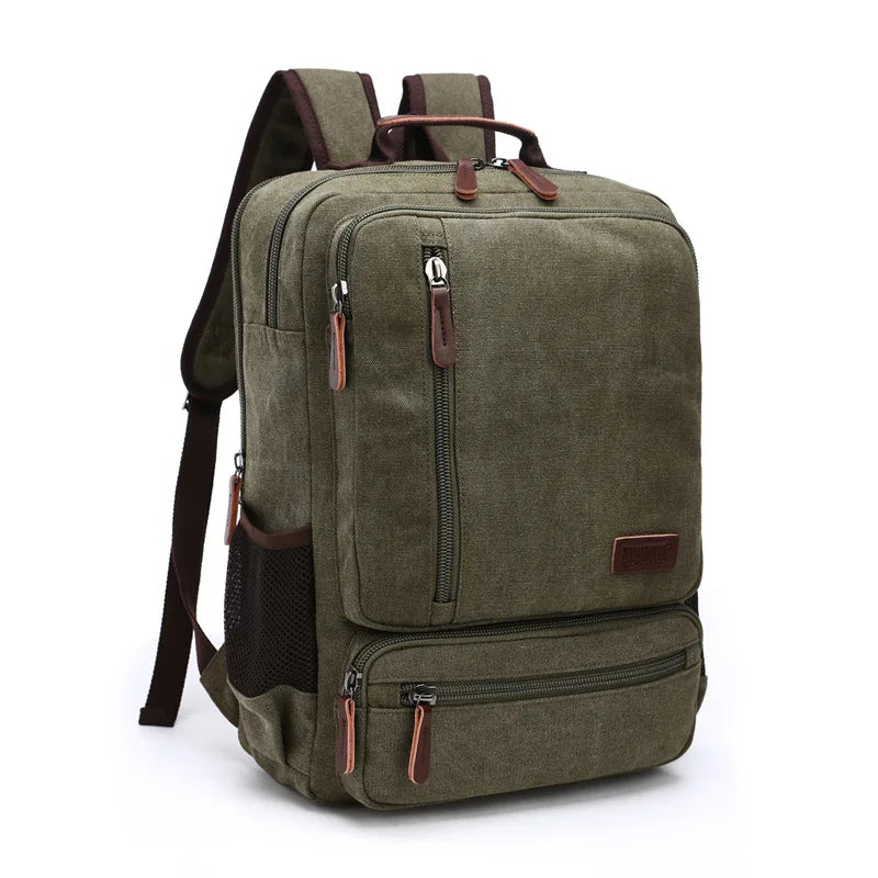 Premium Canvas Backpack in Army Color – Urban with an Outdoor Spirit