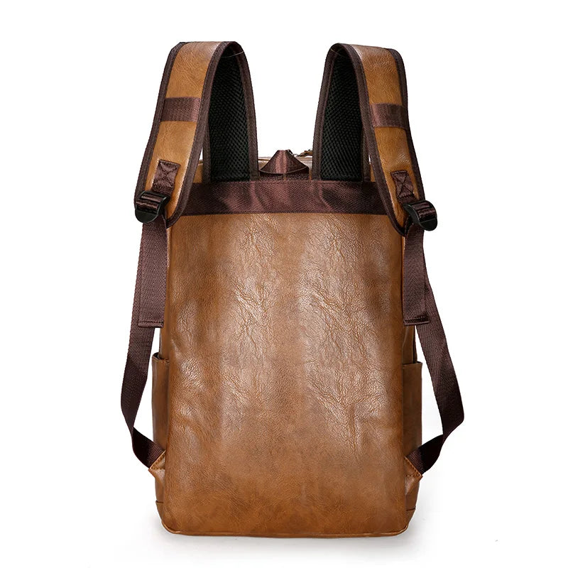 Preppy PU Leather Backpack – Casual Elegance and Everyday Functionality