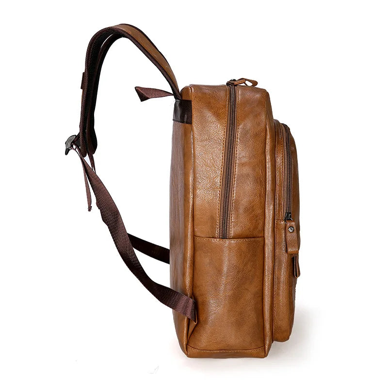 Preppy PU Leather Backpack – Casual Elegance and Everyday Functionality