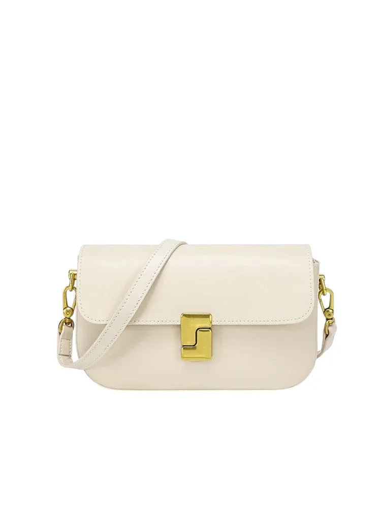Luminosa Elegancia: Bolso Bandolera de Cuero en Blanco