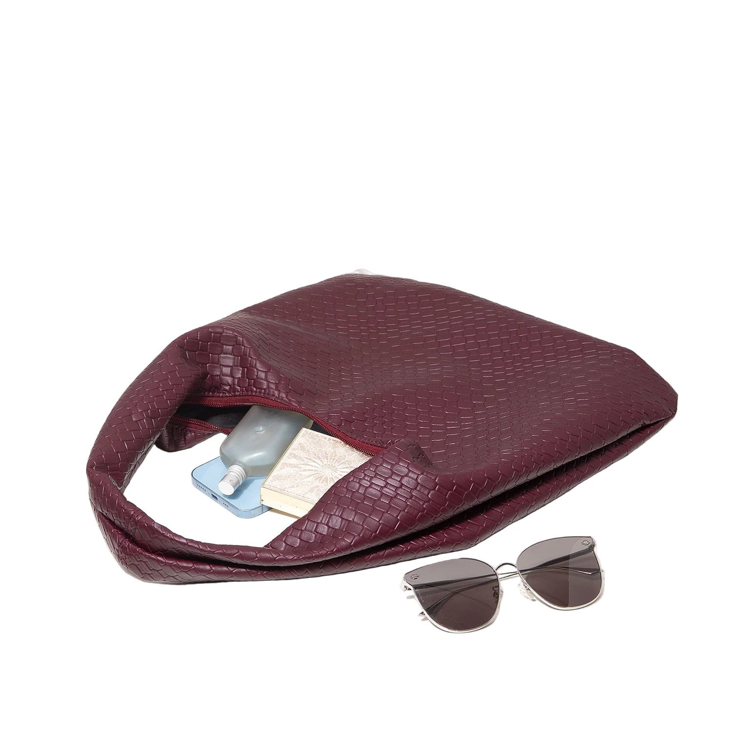 Geometric PU Half Moon Bag – Sophisticated Curved Design