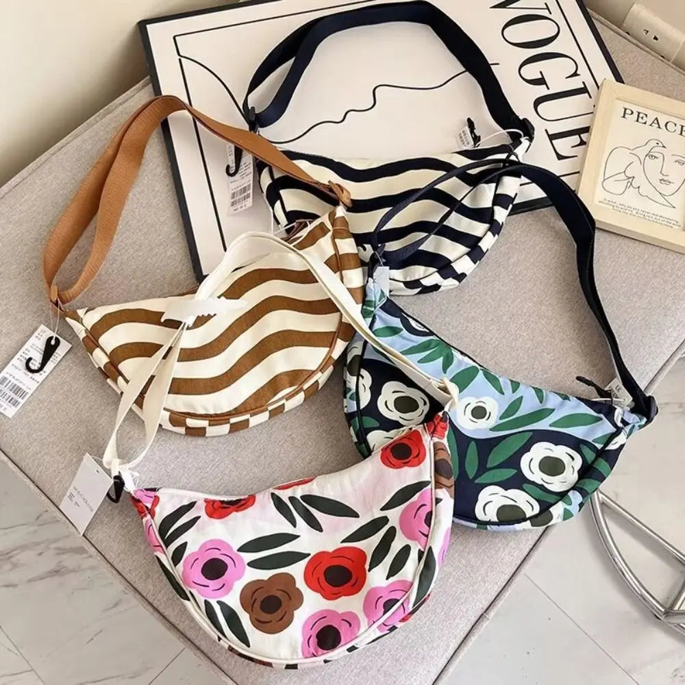 Bolso Bandolera y Riñonera de Nylon con Rayas