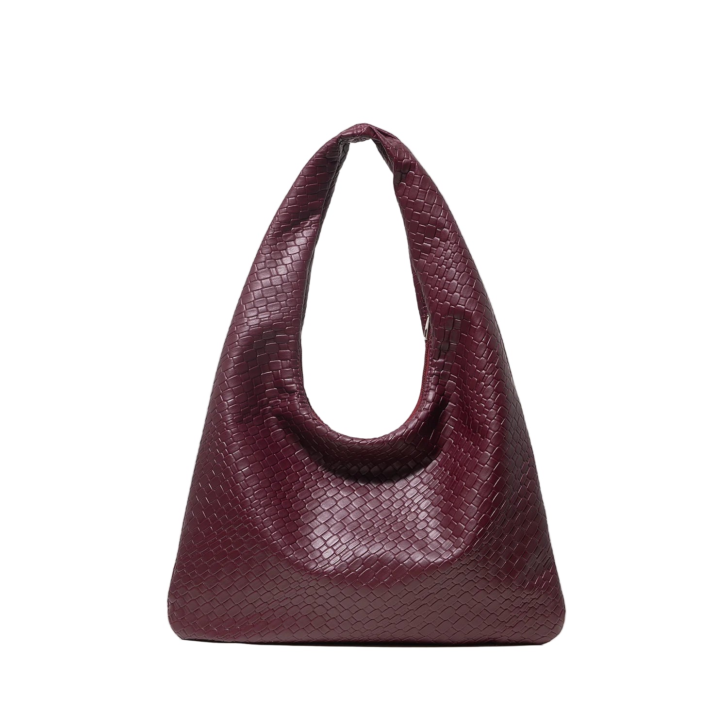Geometric PU Half Moon Bag – Sophisticated Curved Design