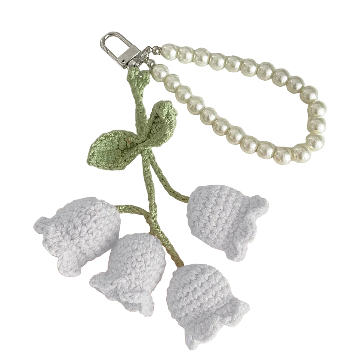 Orquídea de Crochet Blanca con Perlas: Elegancia Atemporal