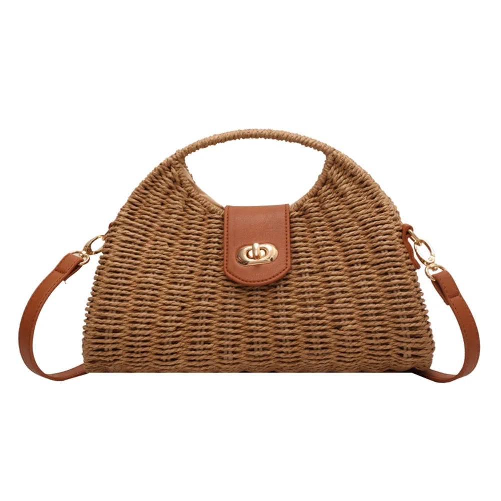 Bolso tote de Paja Tejido a Mano – Estilo Natural, Elegancia y Ligereza