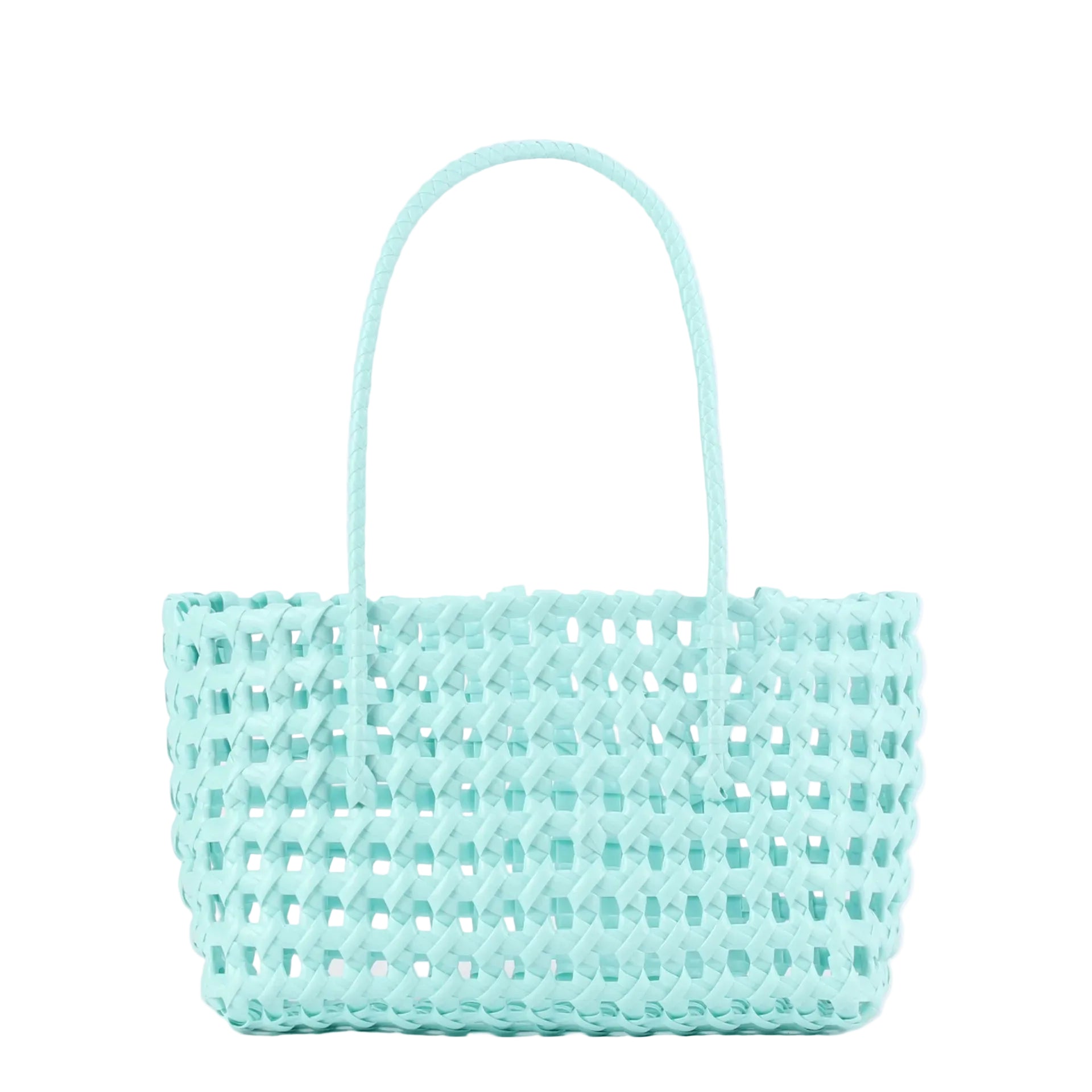 Blue Perforated PVC Shoulder Bag - Avant-Garde Nautical Style and Geometric Design