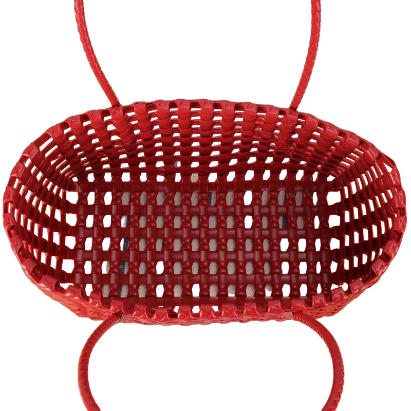 Red Cut-Out PVC Shoulder Bag – High-Impact Geometric Design
