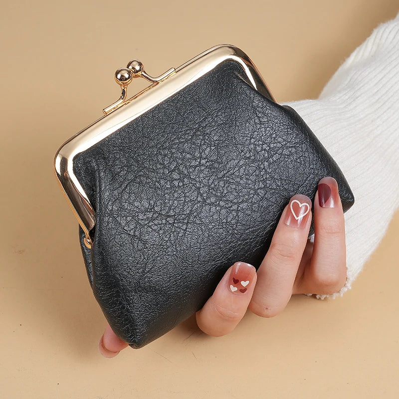 Monedero Retro con Cierre de Boquilla para Mujer - Negro