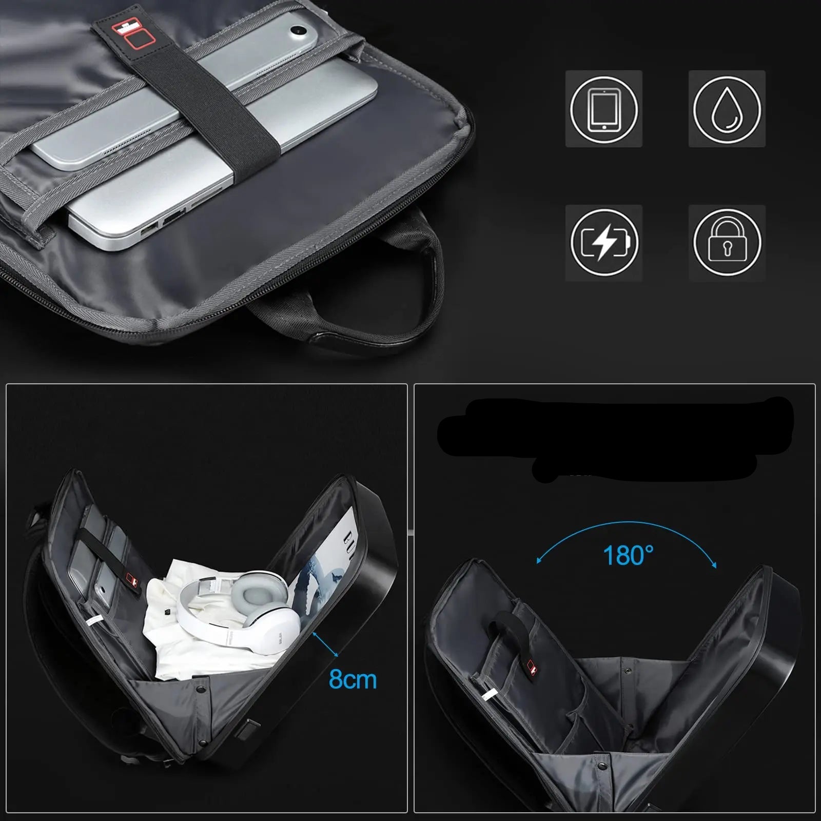 Anti-Theft Hard Shell Business Backpack for 15.6" Laptop – Waterproof and Expandable
