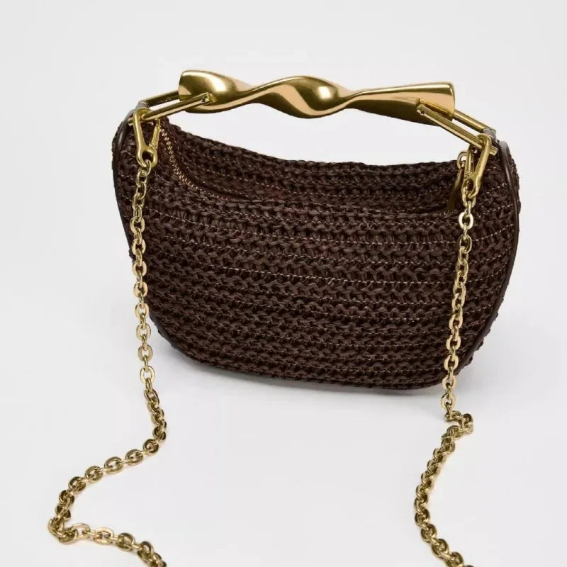 Half-Moon Rattan Bag – Vintage Artisan Design and Premium Natural Style