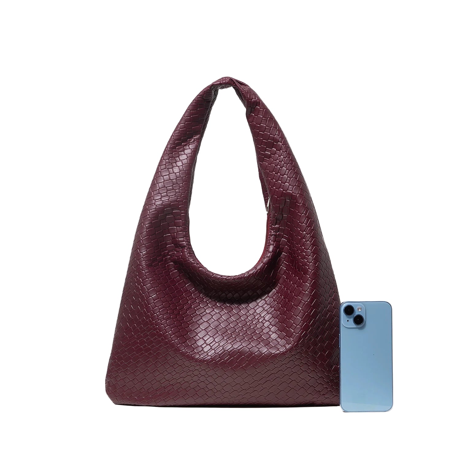 Geometric PU Half Moon Bag – Sophisticated Curved Design