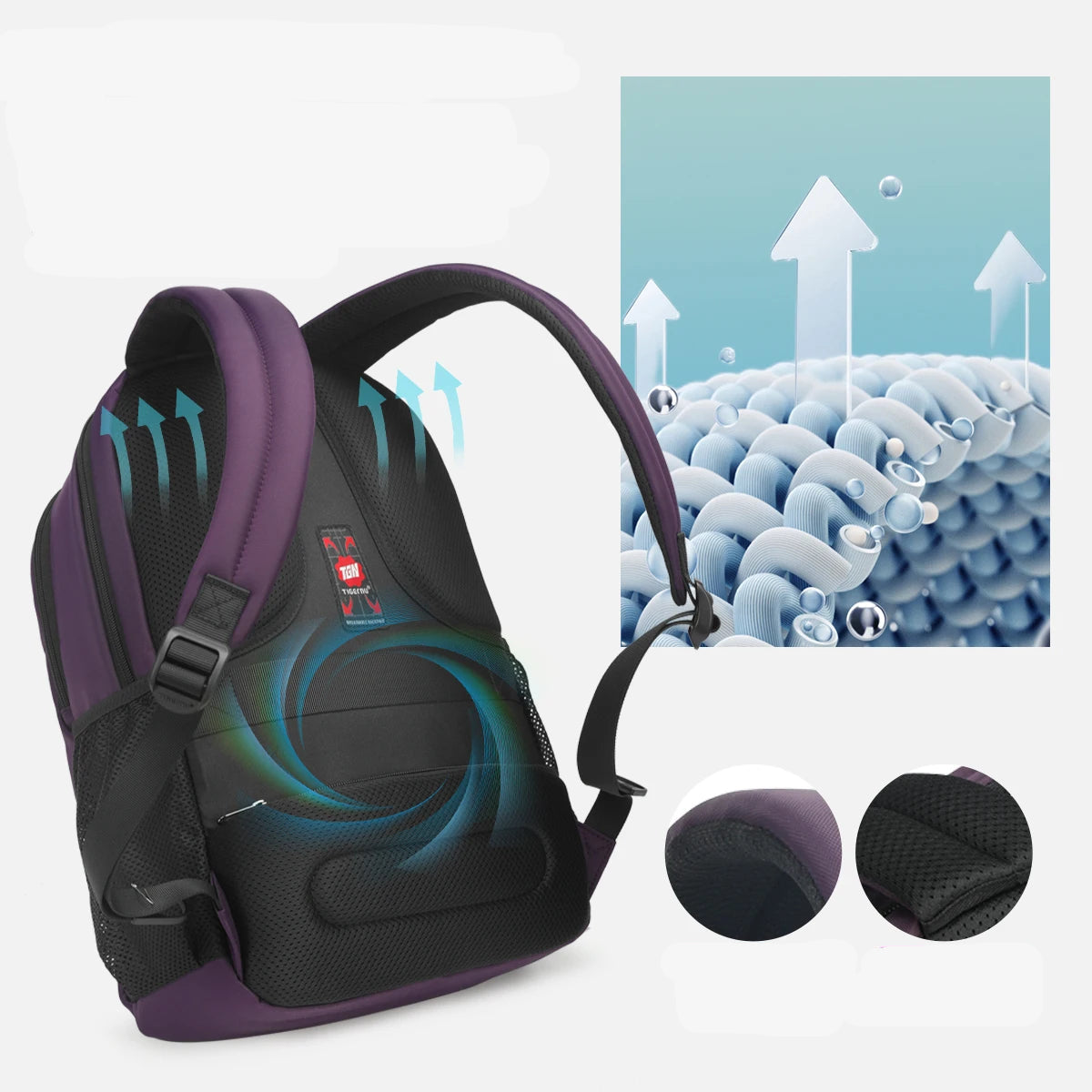 Mochila Antirrobo Impermeable para Portátil Morada 15,6 – Estilo, Seguridad y Funcionalidad