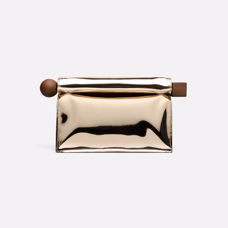 Elegant Gold and Silver Clutch - Minimalist Party Bag