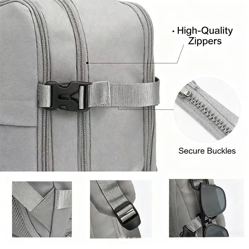 Mochila de Viaje Grey Tech – Antirrobo, Impermeable y con Compartimento para Zapatos