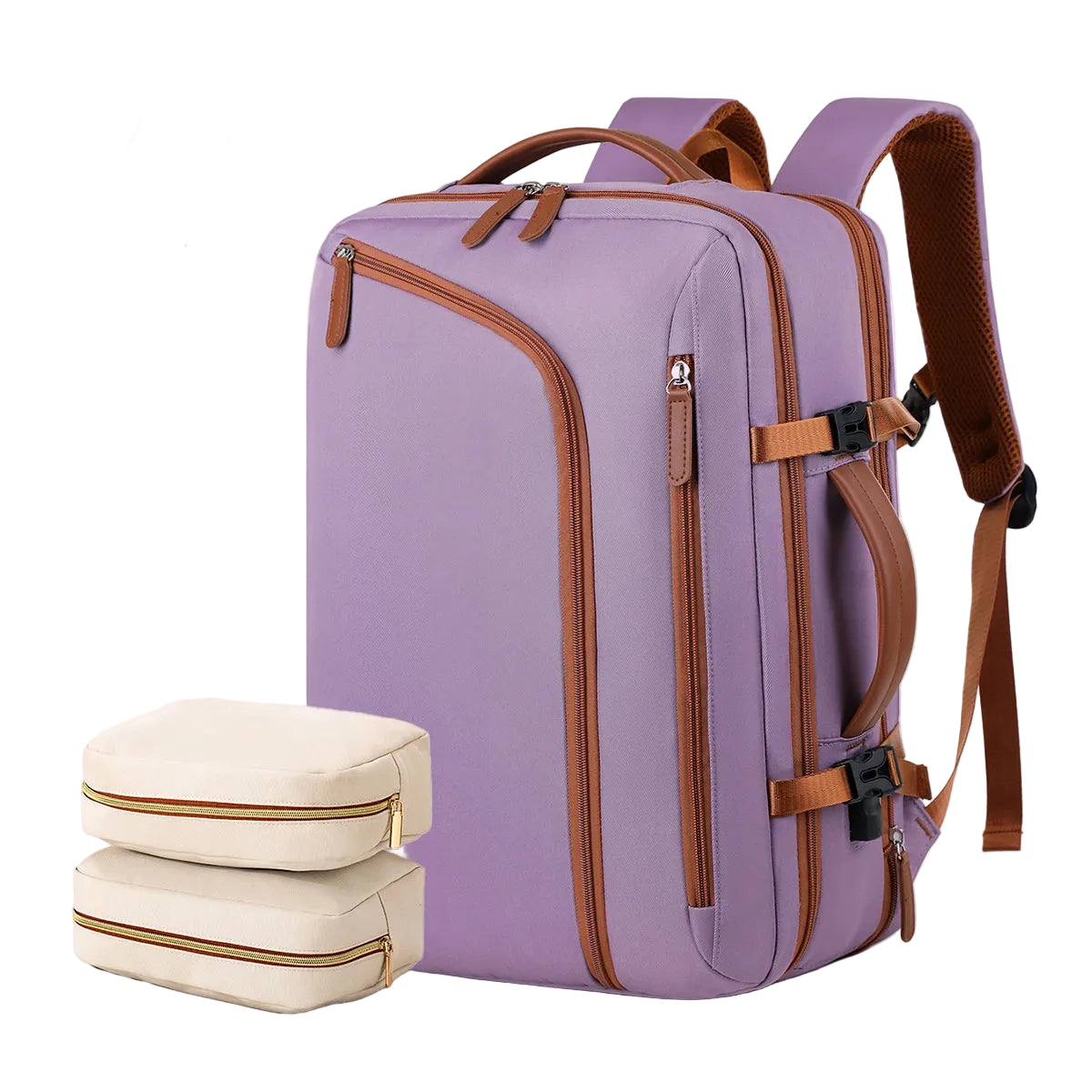 Ultralight Lilac Nylon Backpack – Soft Functionality and Modern Style