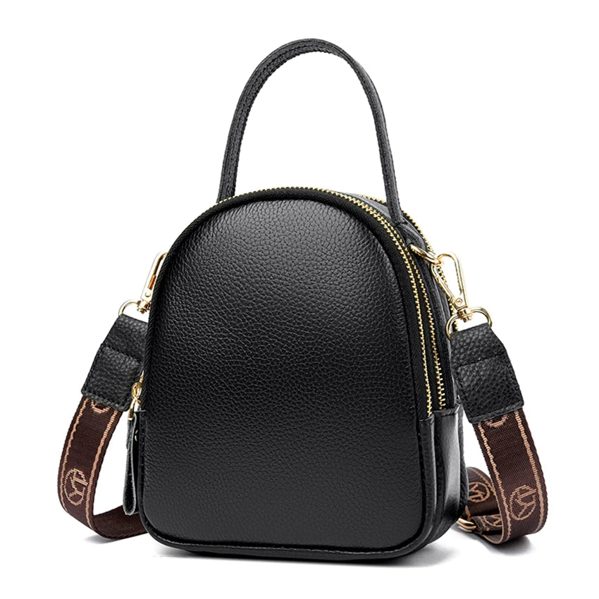 Bolso para Móvil Circular de Piel Auténtica – Lujo Compacto y Versátil