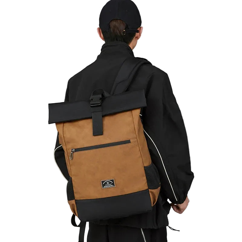 Waterproof PU Rolltop Backpack – Urban Style, Security and Smart Capacity