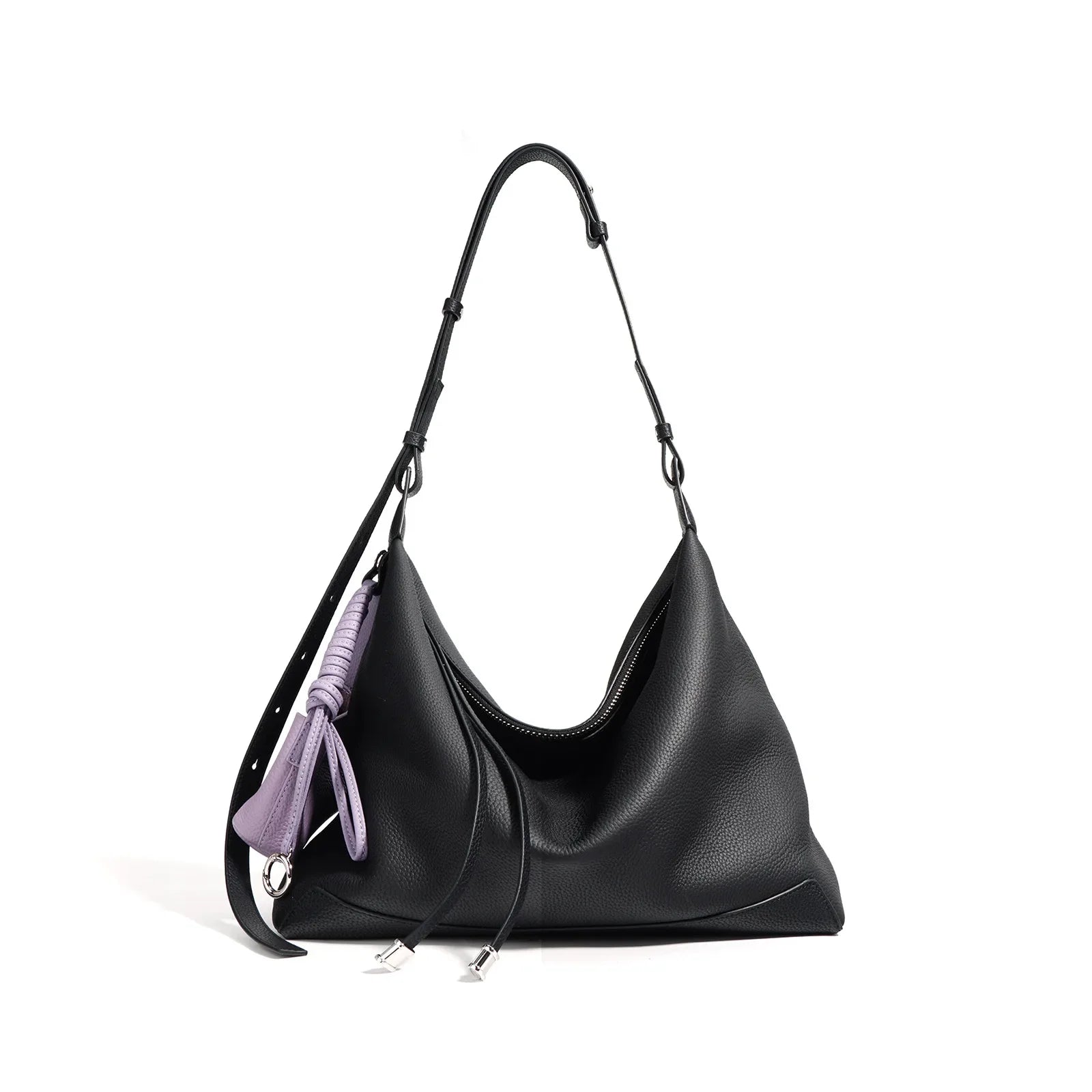 New Ins Chic Designer Large Capacity Commuter Tote First Layer Genuine Cow Leather Women's Handbag with Small Purse