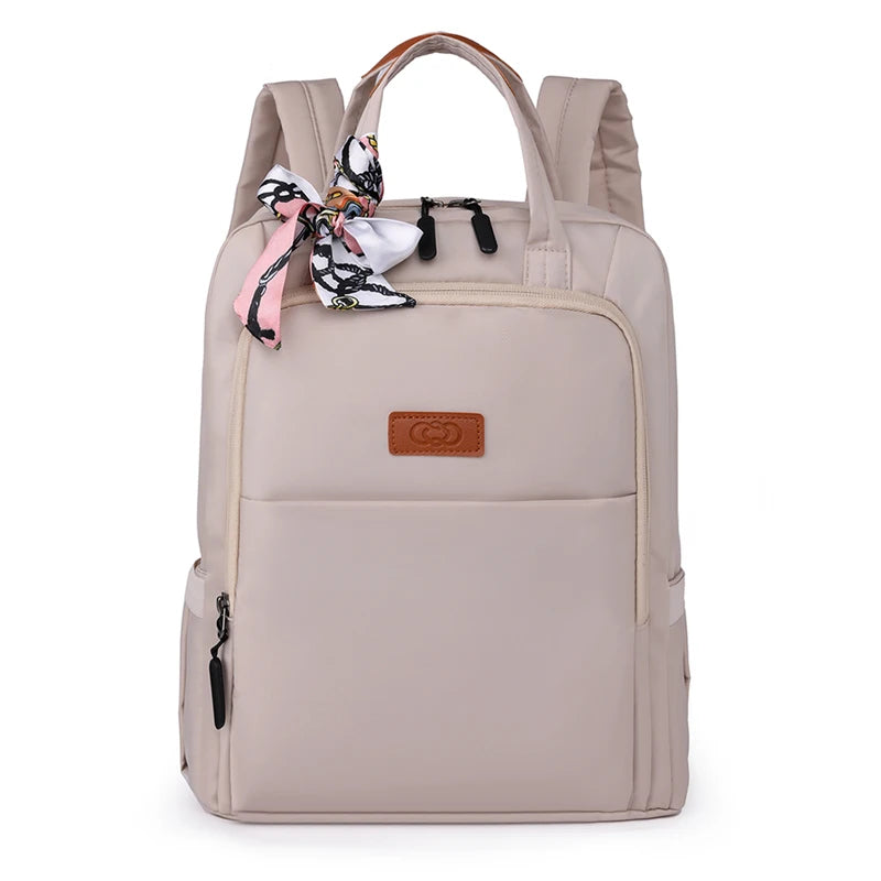 Mochila de Nailon para Mujer con Listón – Ligera, Moderna y con Diseño Estilo Coreano