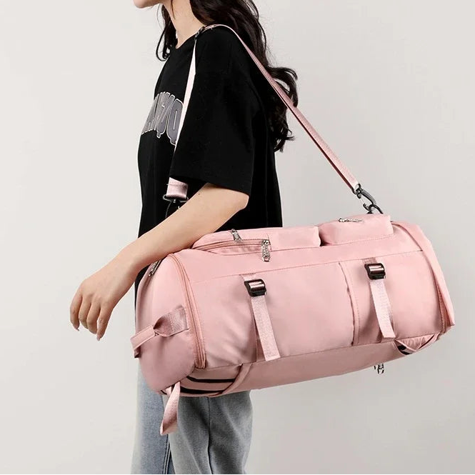 Mochila Deportiva Rosa Multifuncional: Estilo y Confort Ergonómico