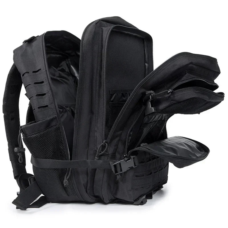 45L Black Tactical Backpack – Robust Design and Functional Urban Style