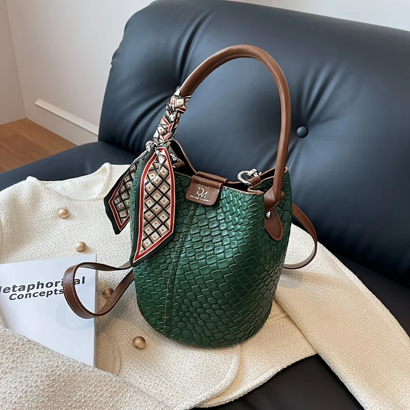 Bolso Bandolera Cubo Efecto Trenzado para Mujer