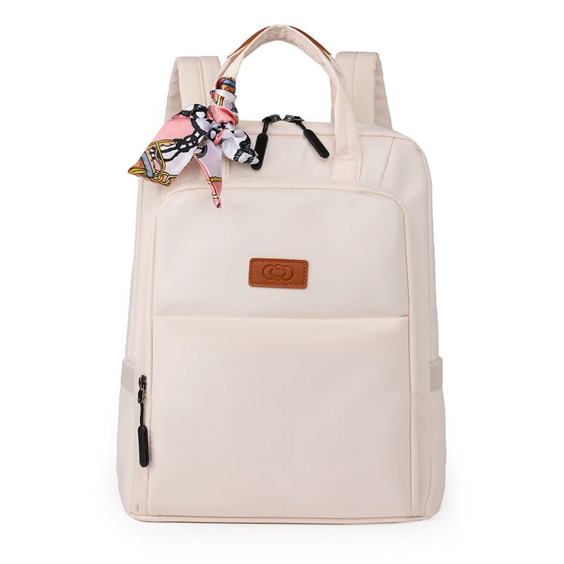 Mochila de Nailon para Mujer con Listón – Ligera, Moderna y con Diseño Estilo Coreano