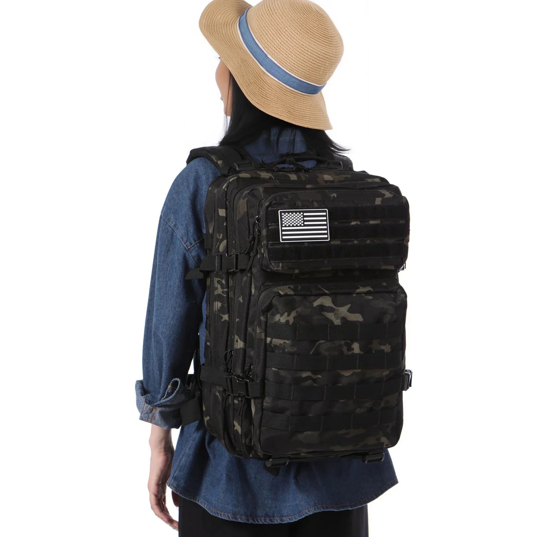 50L Waterproof Tactical Backpack | Military Style Black