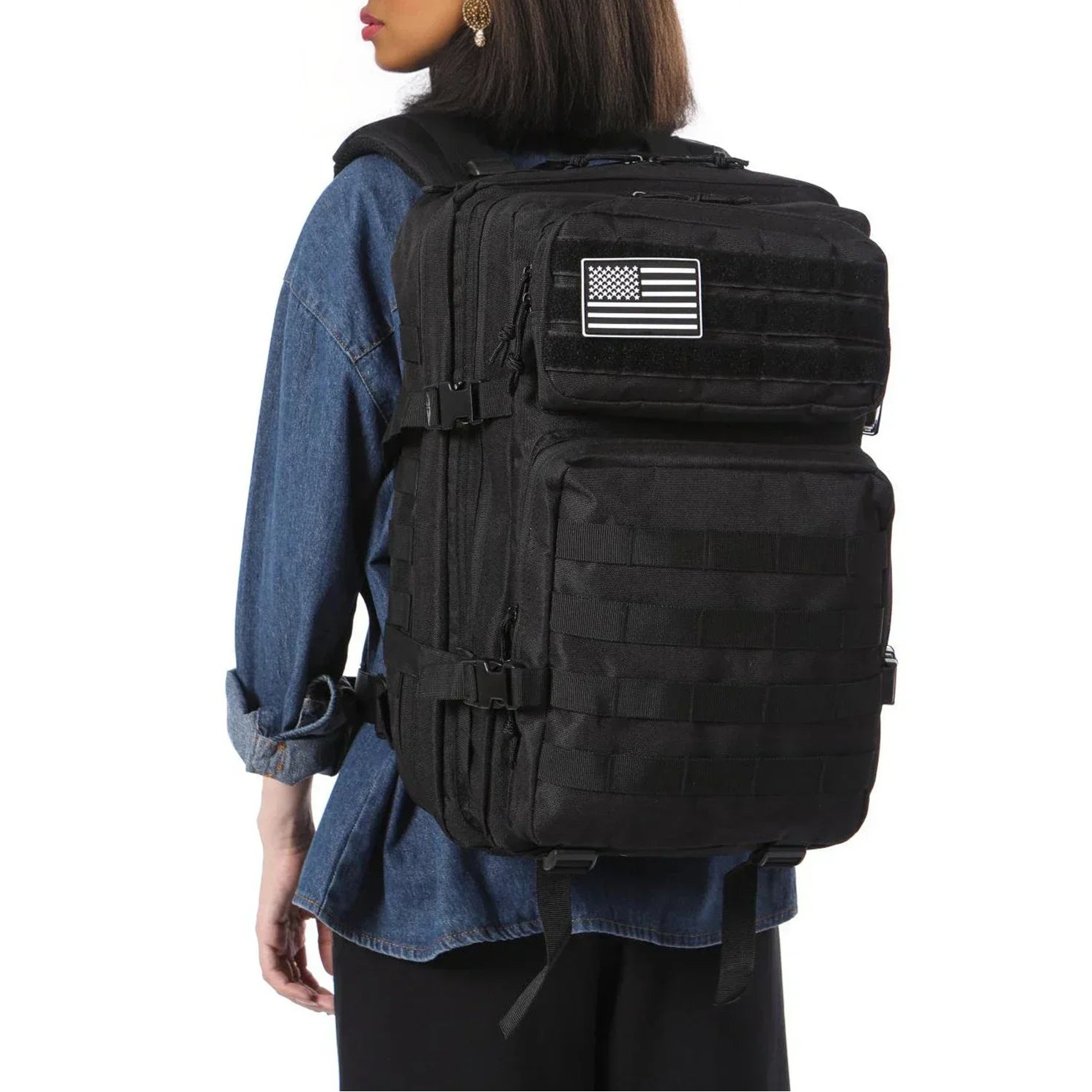 50L Black Waterproof Tactical Backpack | Maximum Durability
