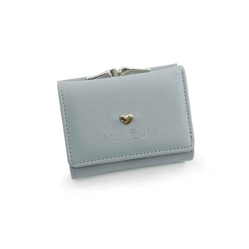 Mini Cartera con Corazón y Monedero de Boquilla - Azul