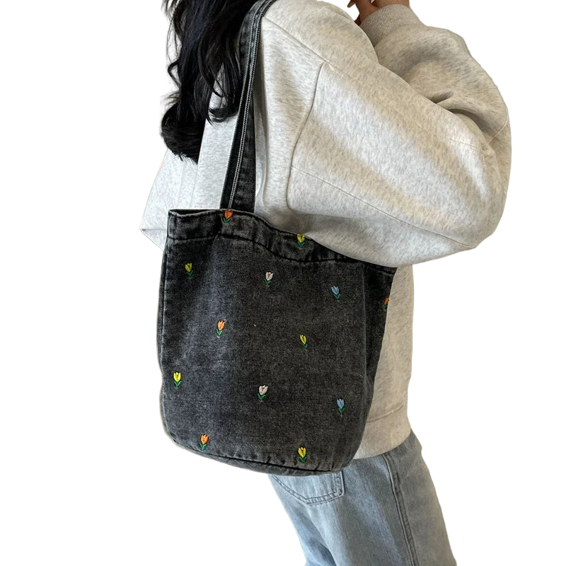 Bolso Bucket Denim Casual – Estilo Vintage Ultraligero