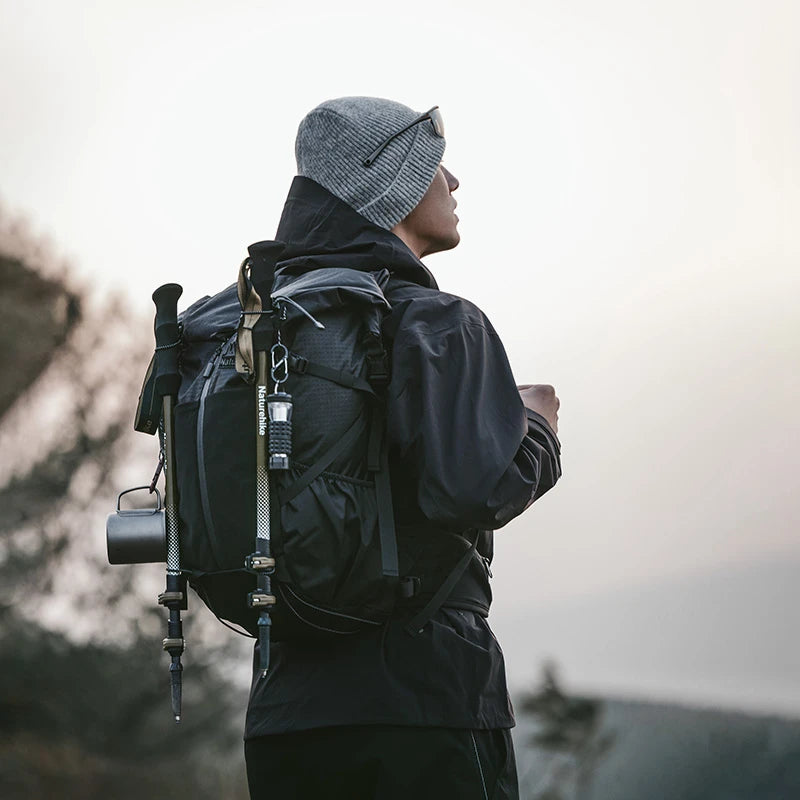 Outdoor Naturehike 30+5L Black Backpack – Technical, Lightweight, and Ergonomic