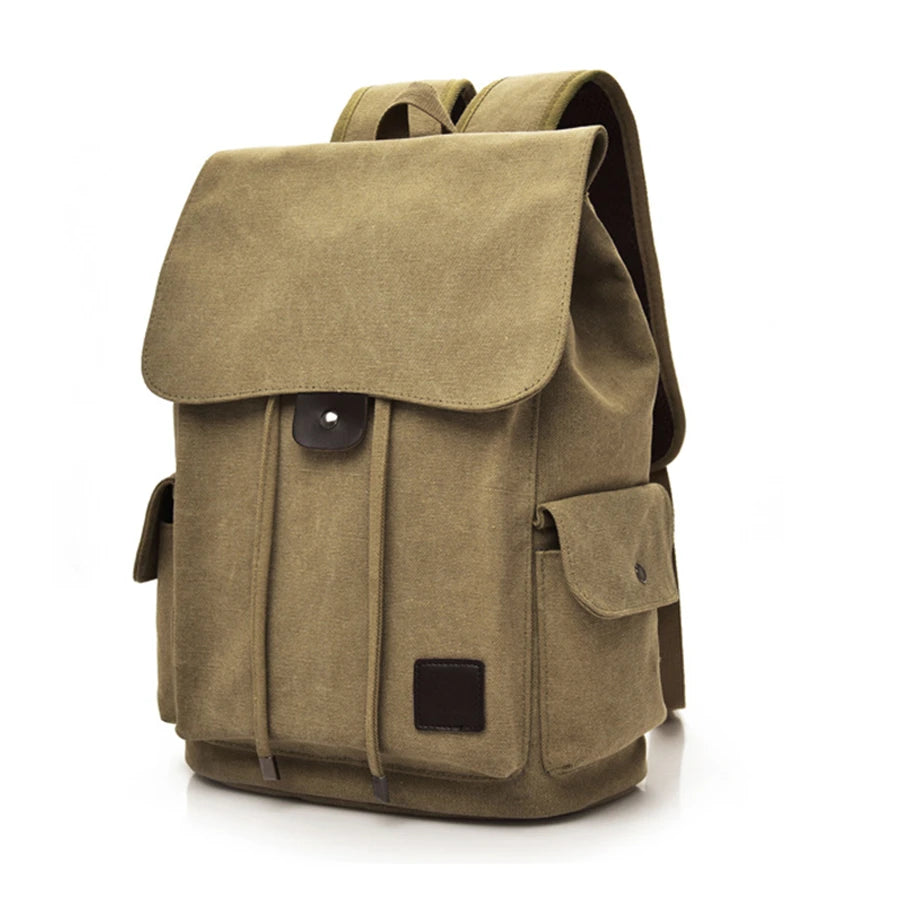 Large Capacity Preppy Canvas Backpack – Casual Style and Everyday Functionality
